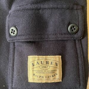 Lauren Ralph Lauren Womens Navy Blue Full Zip Hooded Sweatshirt Sz S